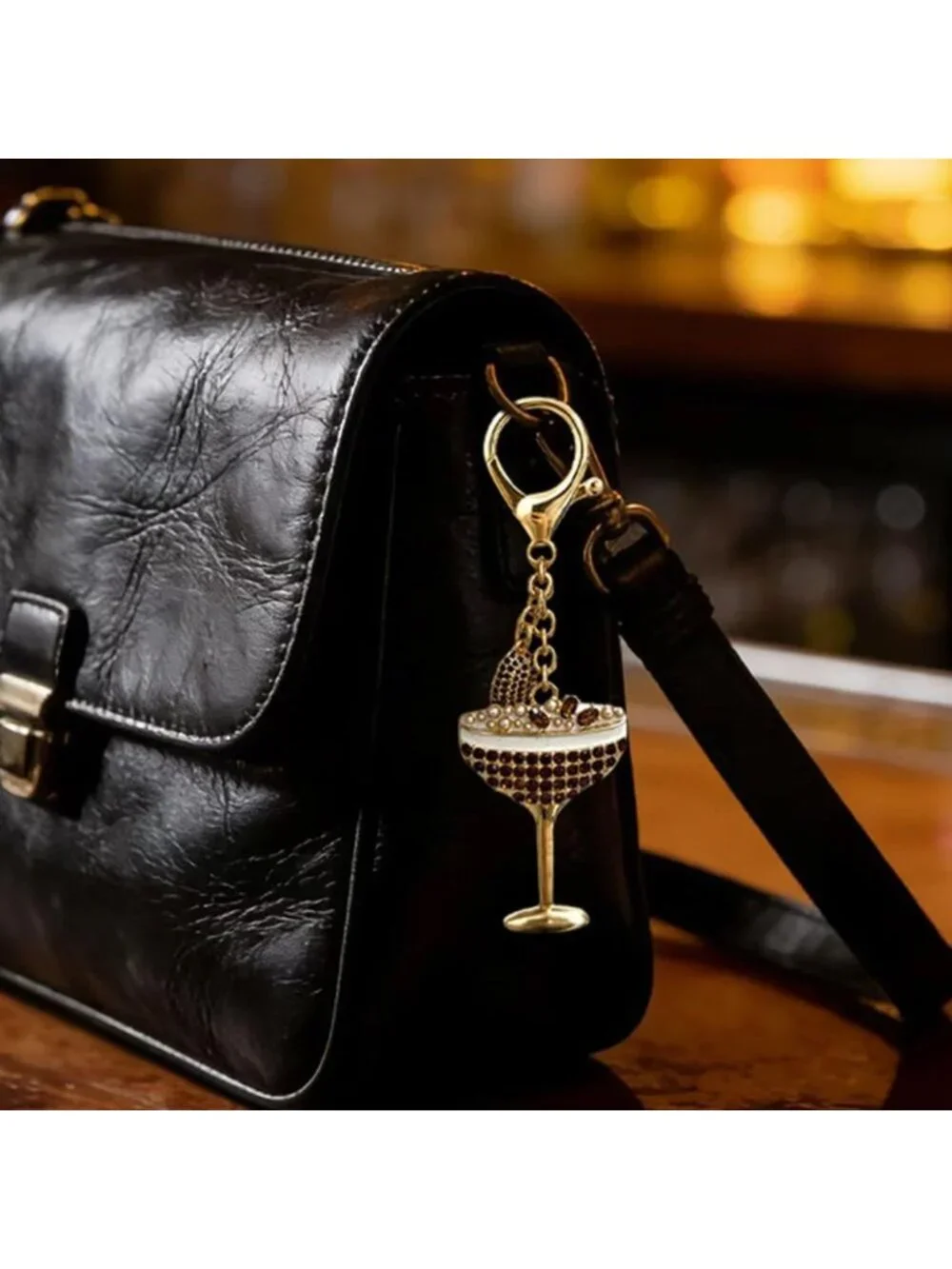 Chic Martini Olive Keychain Charm | Stylish Bag Accessory & Gift for Women